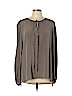 BCBGMAXAZRIA 100% Silk Tan Long Sleeve Silk Top Size L - photo 1