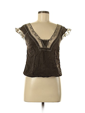 Free People Short Sleeve Silk Top (view 1)