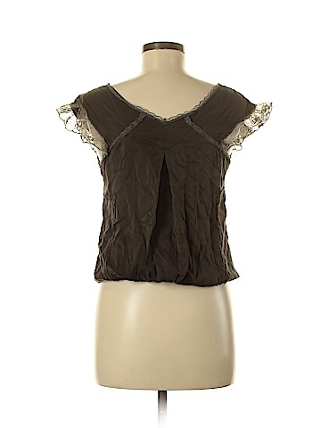 Free People Short Sleeve Silk Top (view 2)