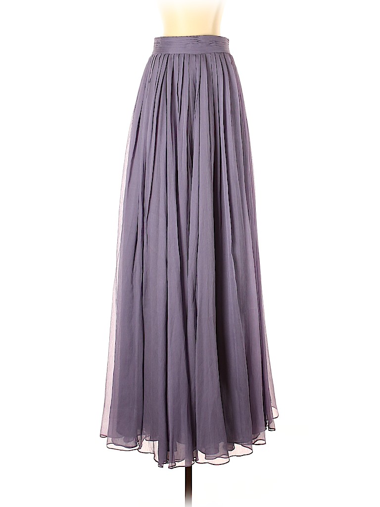 J.Crew 100% Silk Purple Silk Skirt Size 4 - photo 1