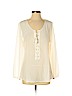 Acrobat 100% Silk White Long Sleeve Silk Top Size S - photo 1