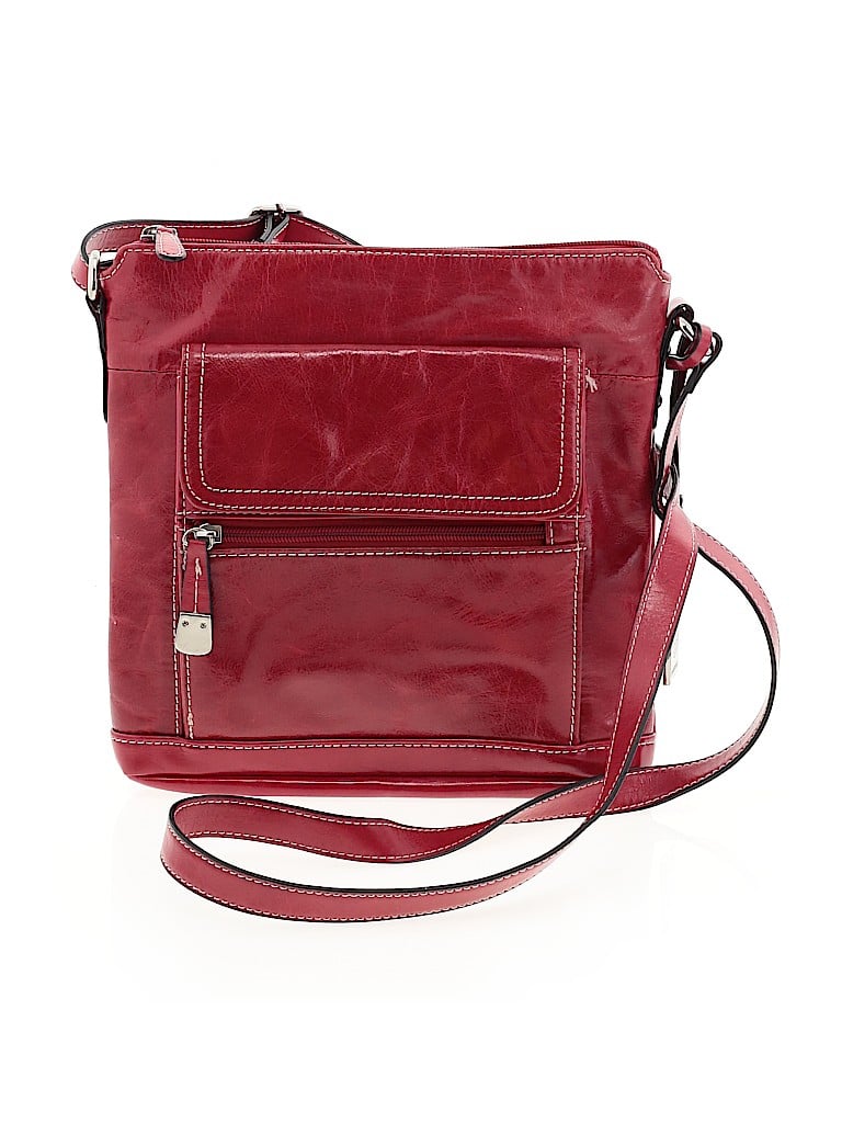 Giani Bernini 100% Leather Solid Red Leather Crossbody Bag One Size ...