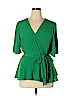 Ann Taylor LOFT Green Short Sleeve Blouse Size XL - photo 1