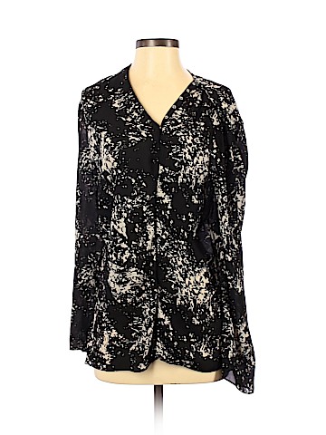 Parker Blue Long Sleeve Silk Top (view 1)