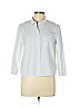 Theory White 3/4 Sleeve Button-Down Shirt Size L - photo 1