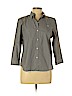 Lauren by Ralph Lauren 100% Cotton Gray Long Sleeve Button-Down Shirt Size L (petite) - photo 1