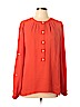 Tamara Mellon 100% Silk Orange Long Sleeve Silk Top Size 6 - photo 1