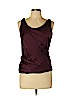 Lanvin 100% Silk Burgundy Sleeveless Silk Top Size M - photo 1