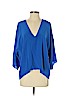 Alexis 100% Silk Blue 3/4 Sleeve Silk Top Size S - photo 1