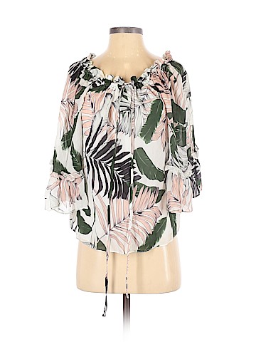 Milly 3/4 Sleeve Silk Top (view 1)