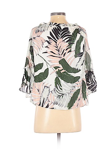 Milly 3/4 Sleeve Silk Top (view 2)