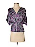 Cynthia Steffe Purple Short Sleeve Blouse Size XS - photo 1