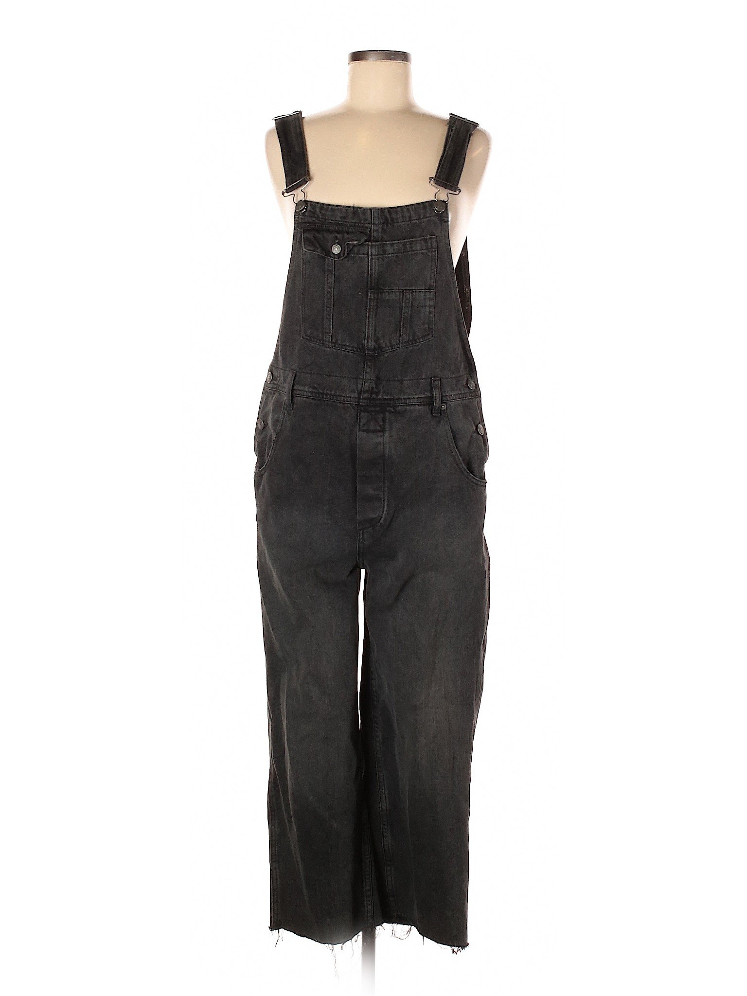 We the Free 100% Cotton Solid Black Gray Overalls 29 Waist - 63% off ...