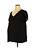 Motherhood 100% Polyester Black Short Sleeve Blouse Size L - photo 1