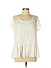 Sundance 100% Cotton White Short Sleeve Top Size L - photo 1
