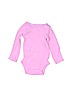 Carter's 100% Cotton Solid Pink Long Sleeve Onesie Size Newborn - photo 1
