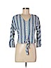 For Cynthia Blue 3/4 Sleeve Button-Down Shirt Size M (petite) - photo 1