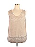 Coldwater Creek 100% Polyester Tan Sleeveless Blouse Size 14 - 16 - photo 1