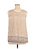 Coldwater Creek 100% Polyester Tan Sleeveless Blouse Size 14 - 16 - photo 2