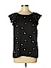 Apostrophe 100% Polyester Black Short Sleeve Blouse Size M - photo 1