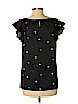 Apostrophe 100% Polyester Black Short Sleeve Blouse Size M - photo 2