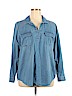 J.jill 100% Cotton Blue Long Sleeve Blouse Size XL - photo 1
