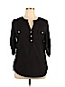 41Hawthorn 100% Polyester Black 3/4 Sleeve Blouse Size XL - photo 1
