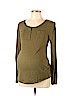 Liz Lange Maternity 100% Cotton Green Long Sleeve Henley Size L - photo 1