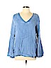 Scotch & Soda 100% Lyocell Blue Long Sleeve Blouse Size Lg (3) - photo 1