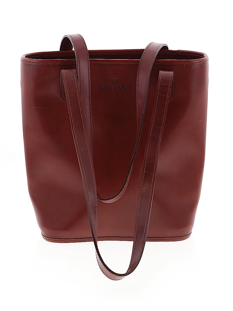 King Ranch 100 Leather Solid Red Brown Leather Shoulder Bag One Size