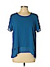 MICHAEL Michael Kors Blue Short Sleeve Blouse Size L - photo 1