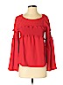 Amaryllis 100% Polyester Red Long Sleeve Blouse Size S - photo 1