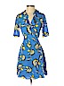 Diane von Furstenberg 100% Silk Blue Casual Dress Size 4 - photo 1