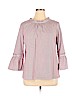 Talbots 100% Cotton Burgundy 3/4 Sleeve Blouse Size XL - photo 1