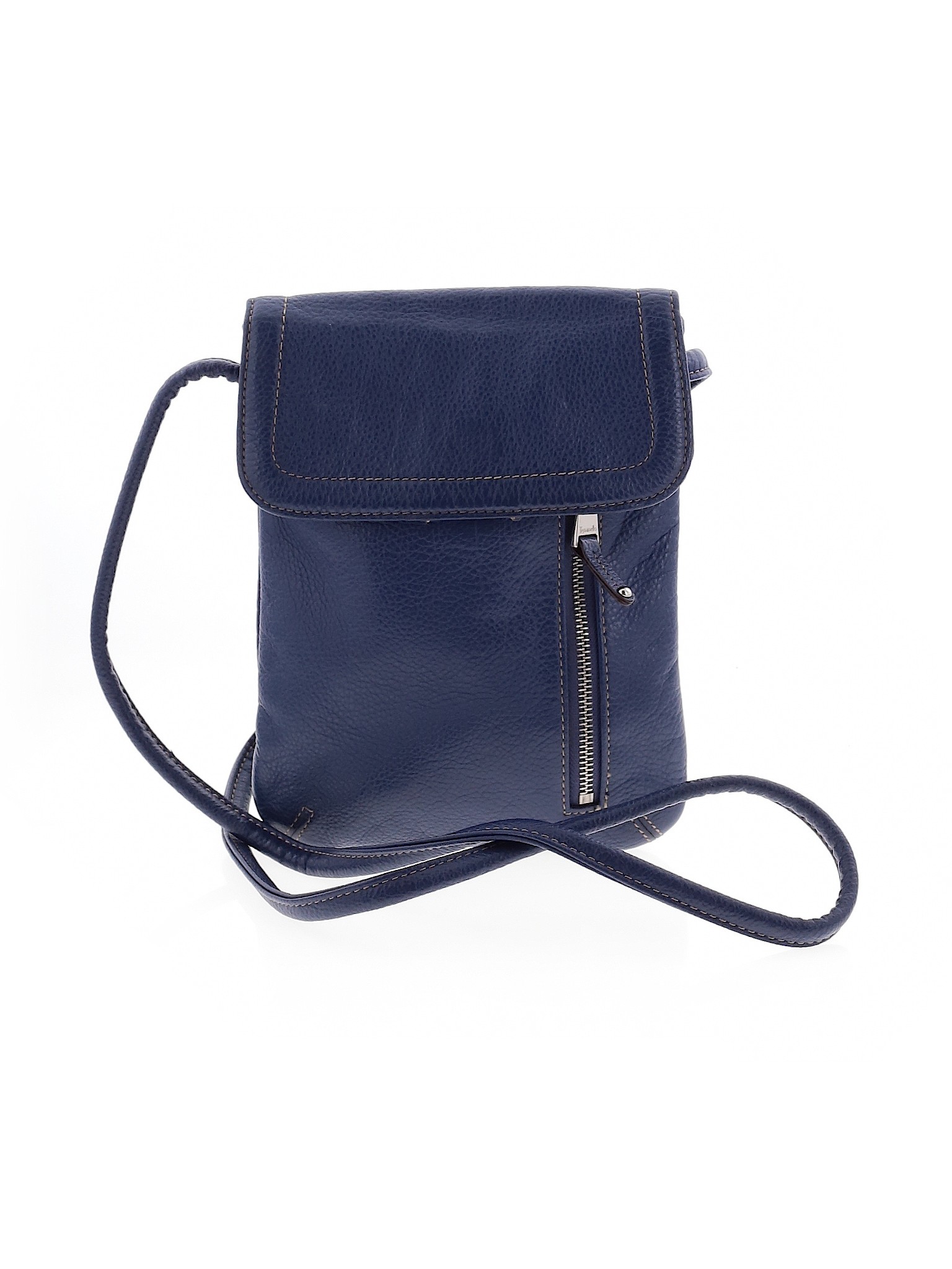 Tignanello 100% Leather Solid Blue Leather Crossbody Bag One Size - 72% ...