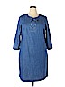 Talbots 100% Cotton Blue Casual Dress Size 18 - photo 1