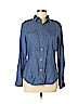 New York & Company Blue Long Sleeve Button-Down Shirt Size M - photo 1