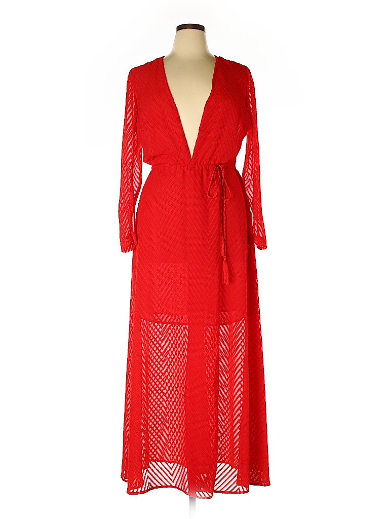 H&M 100% Rayon Red Swimsuit Cover Up Size 12 - photo 1