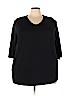 Woman Within 100% Cotton Black 3/4 Sleeve T-Shirt Size 30 (3X) - photo 1