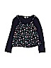 Gap Kids 100% Cotton Floral Blue Long Sleeve T-Shirt Size 6 - 7 - photo 1