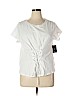 Project Runway 100% Cotton White Short Sleeve Top Size 1X - photo 1