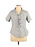 Lane Bryant Gray Short Sleeve Button-Down Shirt Size 16 - photo 1