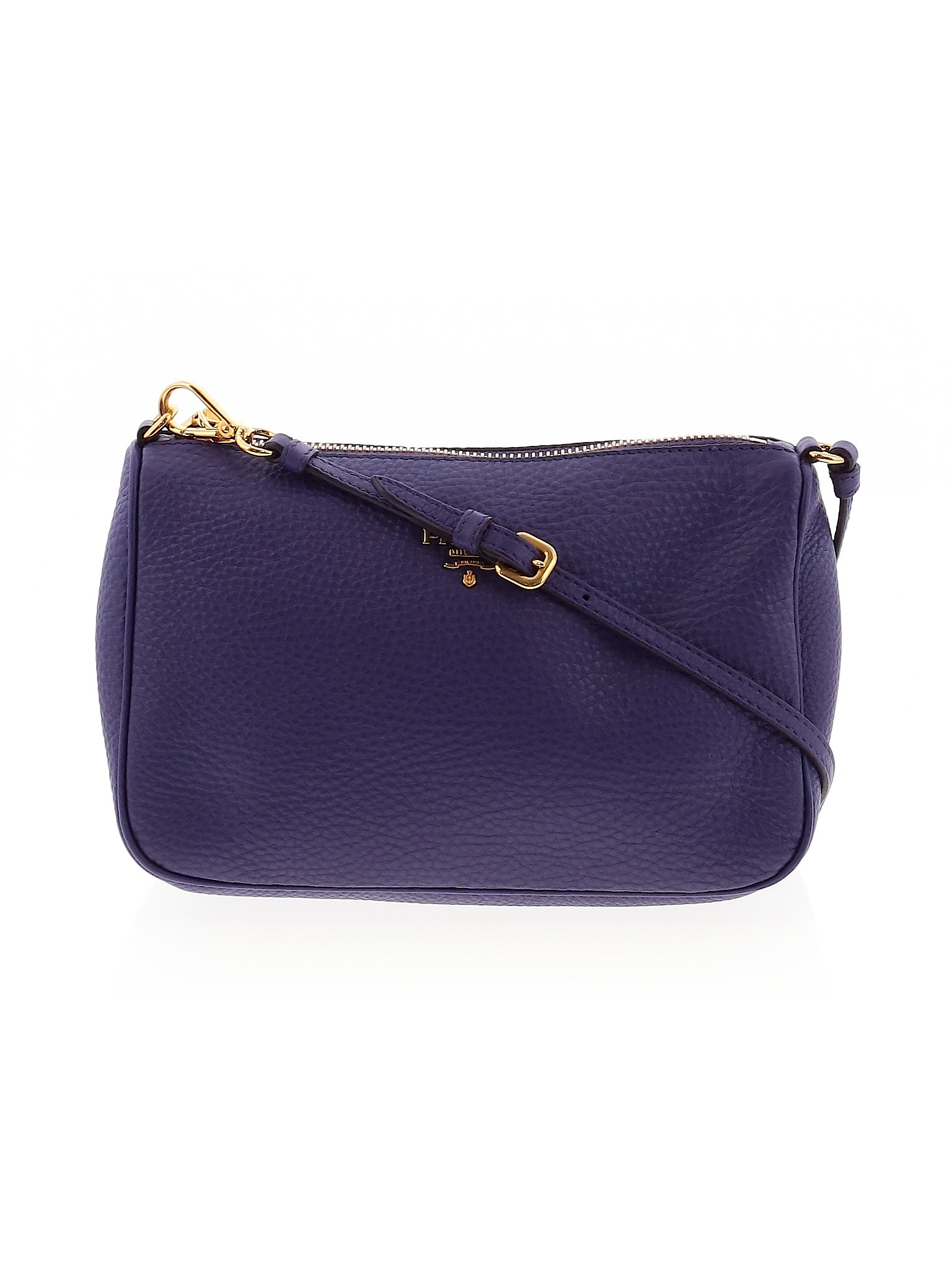 Prada 100% Leather Solid Purple Leather Shoulder Bag One Size - 18% off ...