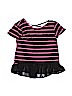 D-Signed Stripes Black Short Sleeve Top Size 10 - 12 - photo 1