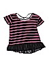 D-Signed Stripes Black Short Sleeve Top Size 10 - 12 - photo 2