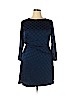 Ann Taylor 100% Polyester Blue Casual Dress Size 14 (petite) - photo 1