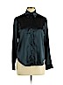 Halston 100% Polyester Black Long Sleeve Button-Down Shirt Size 10 (petite) - photo 1
