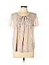Ann Taylor LOFT 100% Polyester Ivory Short Sleeve Blouse Size L (petite) - photo 1