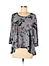 Lucky Brand Gray 3/4 Sleeve Top Size M - photo 1
