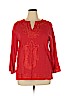 Uzman Giyim 100% Cotton Red 3/4 Sleeve Blouse Size XL - photo 1